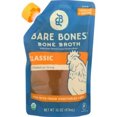 BARE BONES: Broth Chicken Pasture Raised Organic, 16 oz