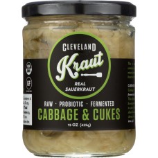 CLEVELAND KRAUT: Cabbage and Cukes Sauerkraut, 16 oz