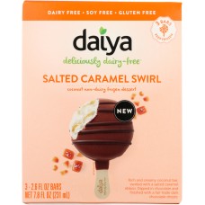 DAIYA: Salted Caramel Swirl Frozen Dessert Bar 3-2.6 oz, 7.8 oz