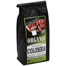 WICKED JOE COFFEE: Coffee Organic Whole Bean Valle de Cauca Colombia, 12 oz