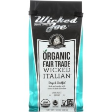 WICKED JOE COFFEE: Organic Ground Coffee Dark Roast Wicked Italian, 12 oz