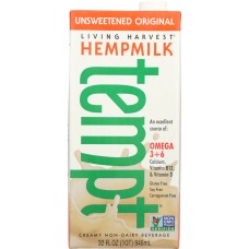 LIVING HARVEST: Tempt Hempmilk Unsweetened Creamy Non-Dairy Beverage Original, 32 oz