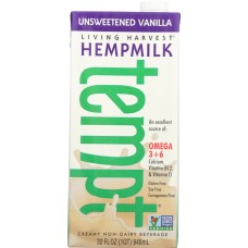 LIVING HARVEST: Unsweetened Vanilla Hempmilk, 32 fl oz