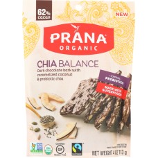 PRANA: Chia Balance Chocolate Bark, 4 oz