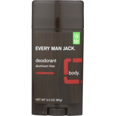 EVERY MAN JACK: Deodorant Stick Aluminum Free Cedarwood, 3 oz
