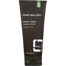 EVERY MAN JACK: Sensitive Skin Shave Cream Fragrance Free, 6.7 oz