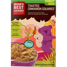 MOMS BEST: Toasted Cinnamon Squares Cereal, 17.5 oz