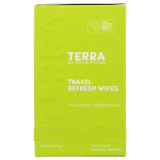 TERRA ORGANICS: Travel Refresh Wipes, 30 ea