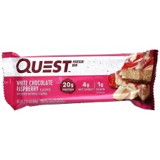 QUEST: Bar White Choc Raspbry, 2.12 oz