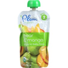 PLUM ORGANICS: Organic Baby Food Stage 2 Pear & Mango, 4 oz