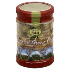 SABA HABIB: Cracked Green Olives, 10.6 oz