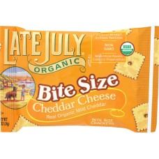 LATE JULY: Bite Size Organic Cheddar Cheese Crackers, 1 oz