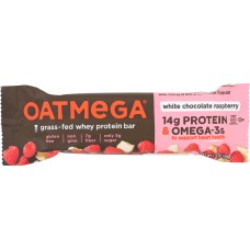 OATMEGA: Bar White Chocolate Raspberry, 50 gm