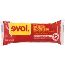 EVOL: Uncured Bacon and Egg Burrito, 5 oz