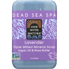 ONE WITH NATURE: Triple Milled Soap Lavender Soap Bar, 7 oz