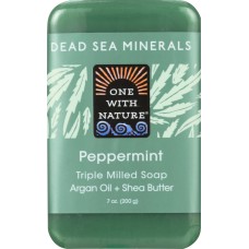 ONE WITH NATURE: Triple Milled Soap Peppermint, 7 oz