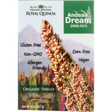 ANDEAN DREAM: Quinoa and Corn Shells Pasta Gluten Free, 8 oz