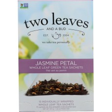 TWO LEAVES & A BUD: Jasmine Petal Green Tea, 15 bg