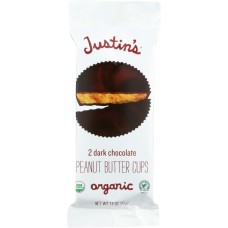JUSTINS: Organic Peanut Butter Cups Dark Chocolate, 1.4 oz