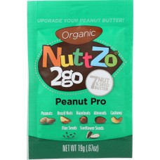NUTTZO: Organic Butter Peanut Pro 2Go, 0.67 oz