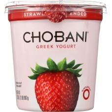 CHOBANI: Non-Fat Greek Yogurt Strawberry Blended, 32 oz