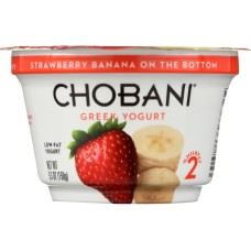 CHOBANI: Low-Fat Greek Yogurt Strawberry Banana on the Bottom, 5.3 oz