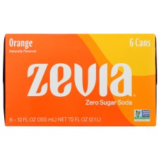 ZEVIA: All Natural Zero Calorie Soda Orange 6-12 fl oz, 72 fl oz