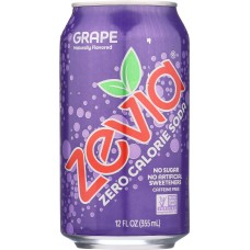 ZEVIA: All Natural Zero Calorie Soda Grape 6-12 fl oz, 72 fl oz