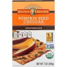 DOCTOR KRACKER: Organic Crispbreads Pumpkin Seed Cheddar, 7 oz