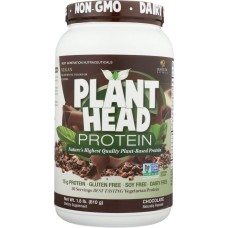 GENCEUTIC NATURALS: Plant Head Protein Powder Chocolate, 1.8 lbs