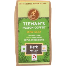 TIEMANS FUSION: Dark Whole Bean Coffee, 10 oz
