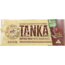 TANKA: Natural Buffalo Meat Cranberry Bar Slow Smoked Original, 1 Oz