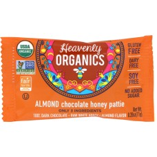 HEAVENLY ORGANICS: Almond Honey Chocolate Pattie, Gluten & Dairy Free, 0.39 oz
