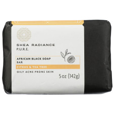 SHEA RADIANCE: African Black Soap Bar Citrus Tea Tree Oil, 5 oz SHEA RADIANCE: African Black Soap Bar Citrus Tea Tree Oil, 5 oz