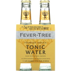 FEVER-TREE: Premium Indian Tonic Water 4x6.8 oz Bottles, 27.2 oz