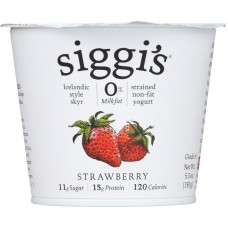 SIGGIS: Non-Fat Icelandic Style Skyr Strawberry Yogurt, 5.3 oz