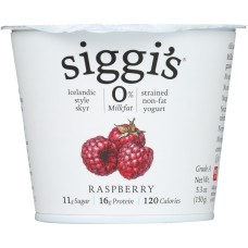 SIGGIS: Non-Fat Raspberry Skyr Yogurt, 5.3 oz