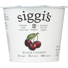 SIGGIS: 2% Milkfat Strained Low-Fat Black Cherry Yogurt, 5.3 oz