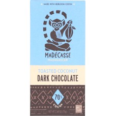 MADECASSE: Madagascar 70% Dark Chocolate Toasted Coconut, 2.64 oz