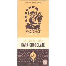 MADECASSE: Salted Almond Dark Chocolate Bar, 2.64 oz