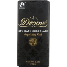 DIVINE CHOCOLATE: Chocolate Bar Dark 85%, 3.5 oz