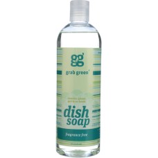 GRAB GREEN: Natural Liquid Dish Soap Fragrance Free, 16 Oz