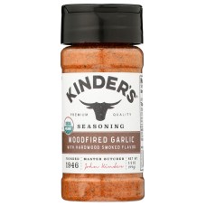KINDERS: Ssng Garlic Woodfire Org, 3.5 OZ