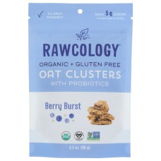 RAWCOLOGY: Oat Clusters Berry B Org, 3.2oz