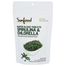 SUNFOOD SUPERFOODS: Spirulina Chlorella Tb, 4 oz