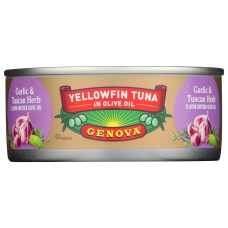 GENOVA: Tuna Yellowfin Garlic Herb Olive Oil, 5 oz