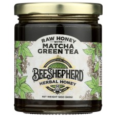 BEE SHEPHERD: Matcha Green Tea Raw Honey, 12 oz