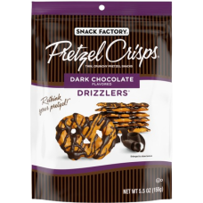 SNACK FACTORY: Dark Chocolate Pretzel Crisps Drizzlers, 5.5 oz