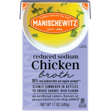 MANISCHEWITZ: Reduced Sodium Chicken Broth, 17 fo