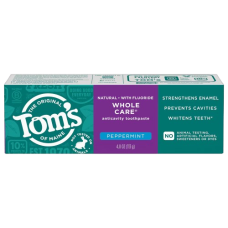 TOMS OF MAINE: Whole Care Peppermint Anticavity Toothpaste, 4 oz